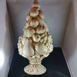 Vintage Italian Majolica Style Fruit Topiary Centerpiece 17in Tall